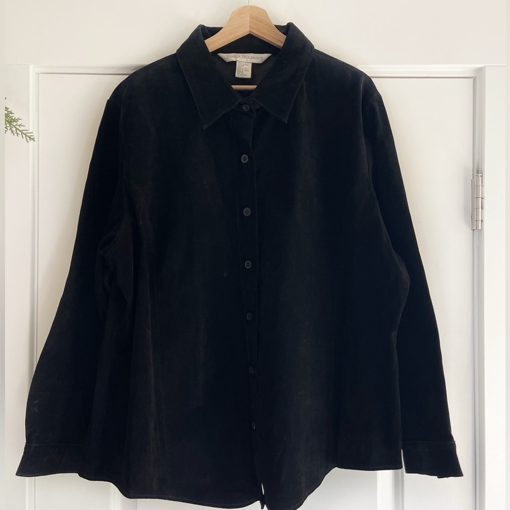 Vintage Jessica Holbrook 100% Leather Black Shirt/Jacket - 2X
